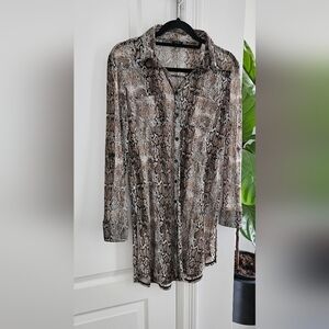 Studio 1886 Beige and Black Snake Patterned Shirt/ Dress